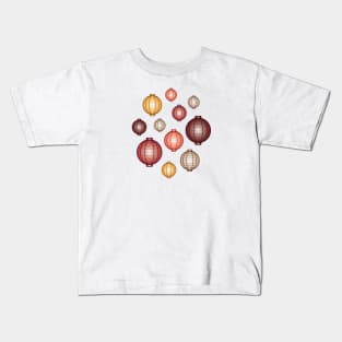 Lanterns | Mid Autumn Festival | Maroon Orange Gray Kids T-Shirt